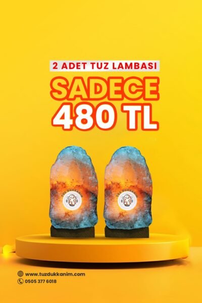 2 Adet Doğal Çankırı Kaya Tuzu Tuz Lambası
